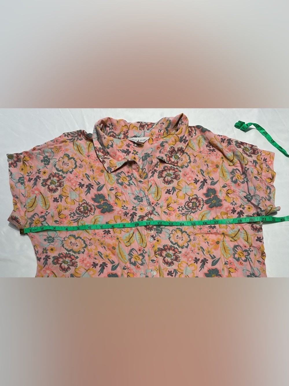 NWOT Lucky Brand 70s Pink Floral Button-Up - Picture 4 of 11